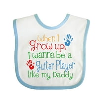 Inktastic Guitar Player Like Daddy Boys or Girls Baby Bib