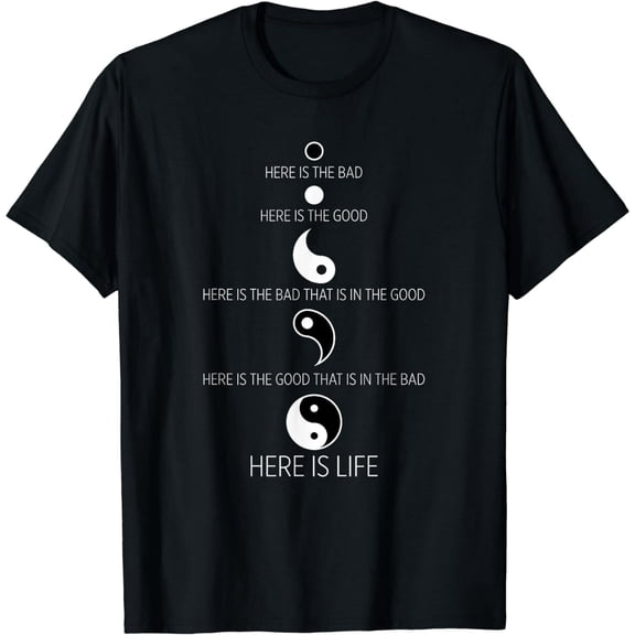 Yin Yang Good Bad Life Balance Graphic Unisex Short Sleeve Tee
