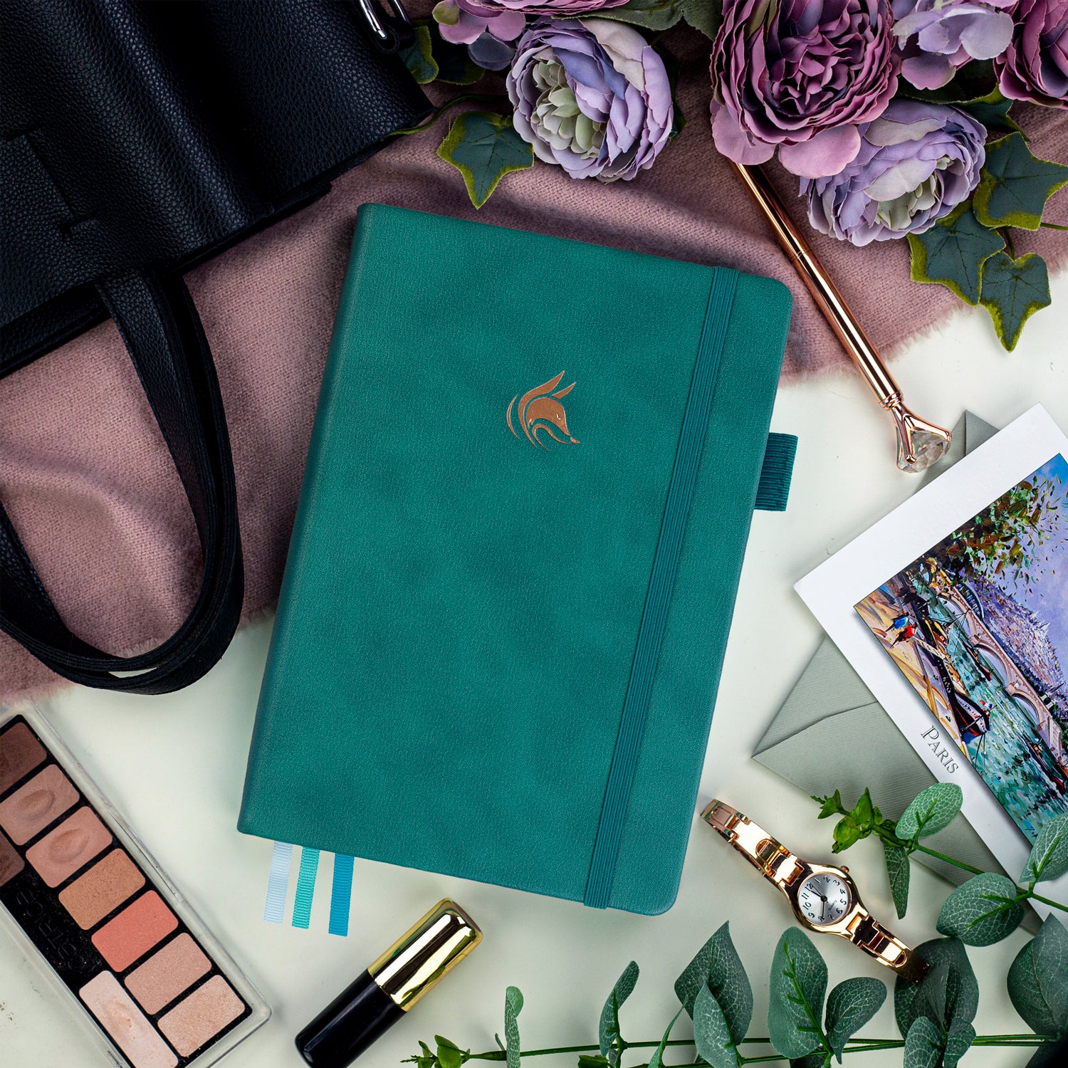 Clever Fox Planner Premium Edition – Undated Luxurious Weekly & Monthly Planner to Increase Productivity and Hit Your Goals – Organizer – Start Anytime, A5, Lasts 1 Year, Dark Teal (Weekly)