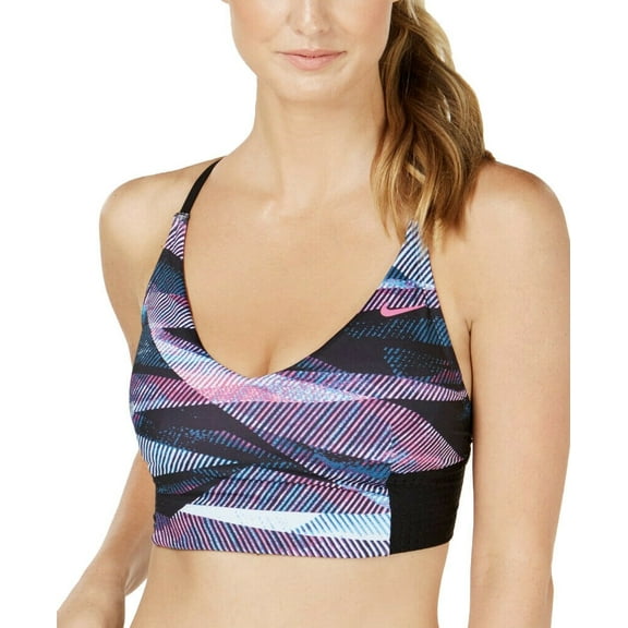Nike LASER FUSCHIA Line Up Cross-Back Long-Line Bikini Swim Top, US X-Small
