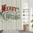 thumbnail image 3 of Red Christmas Christmas Merry Lettering Decor Shower Curtain Set,White Snowflake Polyester Shower Curtain for Shower Stall Bathroom Waterproof with 12 Hooks 72x72 Inch, 3 of 5