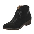 thumbnail image 1 of Women's Stylish Ankle Boots Comfortable Thick Heel Suede Square Heel Short Booties for Versatile Fashion, 1 of 8