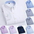 thumbnail image 4 of Mens Long Sleeve Oxford Plaid Striped Casual Shirt Front Patch Chest Pocket Tops, 4 of 9