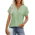 thumbnail image 2 of Edvintorg Womens Summer Tops Short Sleeve Dressy Casual Business Work Blouses Office Shirts Women Blouses, 2 of 7