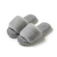 thumbnail image 2 of Fesfesfes Womens Plush Slippers Soft House Shoes Indoor Outdoor Comfortable Non Slip Lightweight Rubber Sole Cozy Home Footwear for Casual Wear(Dark Gray,38(US:6.5)), 2 of 3