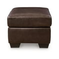 thumbnail image 3 of Benjara Orion Ottoman, 34 Inch Rich Dark Brown Real and Faux Leather Cushion, 3 of 5