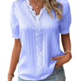 thumbnail image 1 of Dames Verticales à Rayures à Manches Blouse Décontractée Tenue de Vacances de Style Élégant, 1 of 7