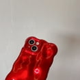 thumbnail image 3 of Allytechgroup Compatible with iPhone 15 Plus Wavy Phone Case, Cute Coquette 3D Wave Bubble Pattern and Stylish Wavy Border Protection Shockproof Phone Case for Women Girls, Red, 3 of 9