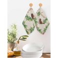 thumbnail image 2 of Spring Botanical Kitchen Dish Towels for Drying Dishes Set of 2, Garden Birds Floral Leaves Rustic Burlap Waffle Weave Microfiber Hand Tea Bathroom Towels Quick Dry & Absorbent Towel 12x12, 2 of 7