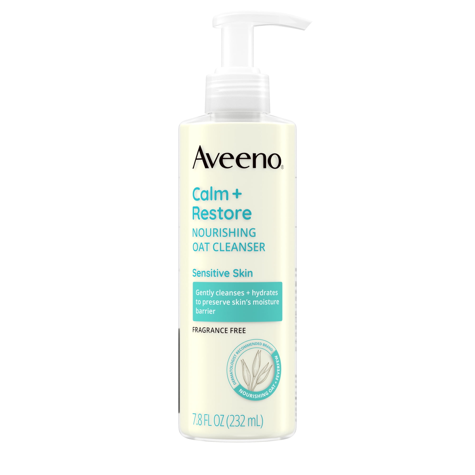 Aveeno Calm + Restore Nourishing Oat Face Cleanser, 7.8 Fl oz
