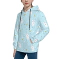 thumbnail image 2 of Fotbe Cute Bunny Pattern Youth Pullover Hooded Sweatshirt, Boys Hoodie, Kangaroo Pocket Hoodie for Kids Girls -X-Large, 2 of 6