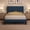 Navy Blue, variant on Yaheetech Upholstered Platform Bed Frame with Channel Tufted Headboard, King, Ivory