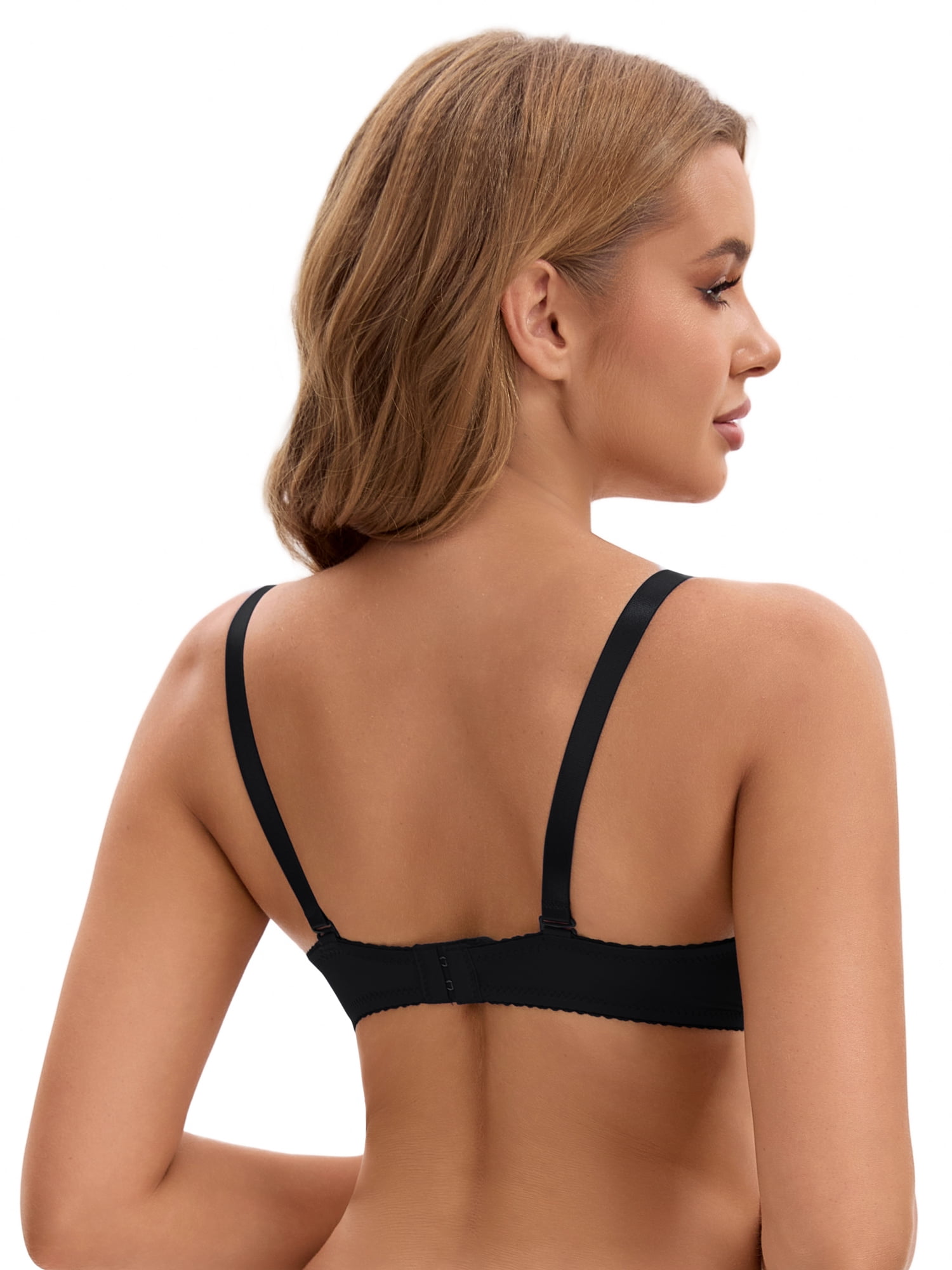 Unique Bargains Full Coverage Lace Bra 2 Pcs D 40 Black