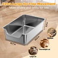 thumbnail image 4 of Stainless Steel Cat Litter Box, Short-Side Low Entry, Extra Large for Indoor Big Cats, Kittens and Seniors, 4 of 8