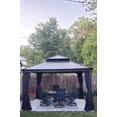 thumbnail image 5 of PURPLE LEAF Gazebo 10' X 13' Outdoor Hardtop Gazebo Galvanized Steel Metal Double Roof Aluminum Frame Patio Gazebo with Netting and Curtains, 5 of 11