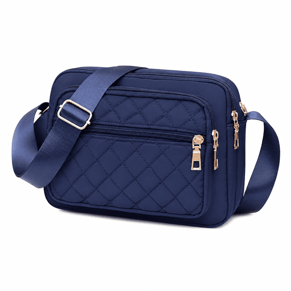 ELORIAH Crossbody Bags for Women Quilted Nylon Travel Shoulder Purse Quilted Crossbody Bags for Women,Navy