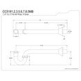 thumbnail image 2 of Kingston Brass CC5182 1-1/4" P-Trap with Bell Flange, 18" Length, 18 Gauge, Polished Brass, 2 of 4