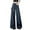 Blue, variant on Women's Vintage High Waisted Straight Wide Leg Jeans, Stretchy Denim Comfort Fit, Double Button Retro Loose Pants for Casual Everyday Wear Blue L