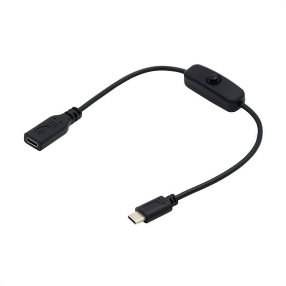 CY USB-C Cable with On Off Power Switch Button USB Type C Male to Female for Laptop Keyboard Raspberry Pi 4B