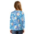 thumbnail image 2 of Xixirimido Daisy Blue Tie-dye Printed Girls Casual T-Shirt Crew Neck Tunic Tops Long Sleeve Loose Fit Soft Blouse Tie-hem Tees for Fall Winter, Size 9-10, 2 of 7