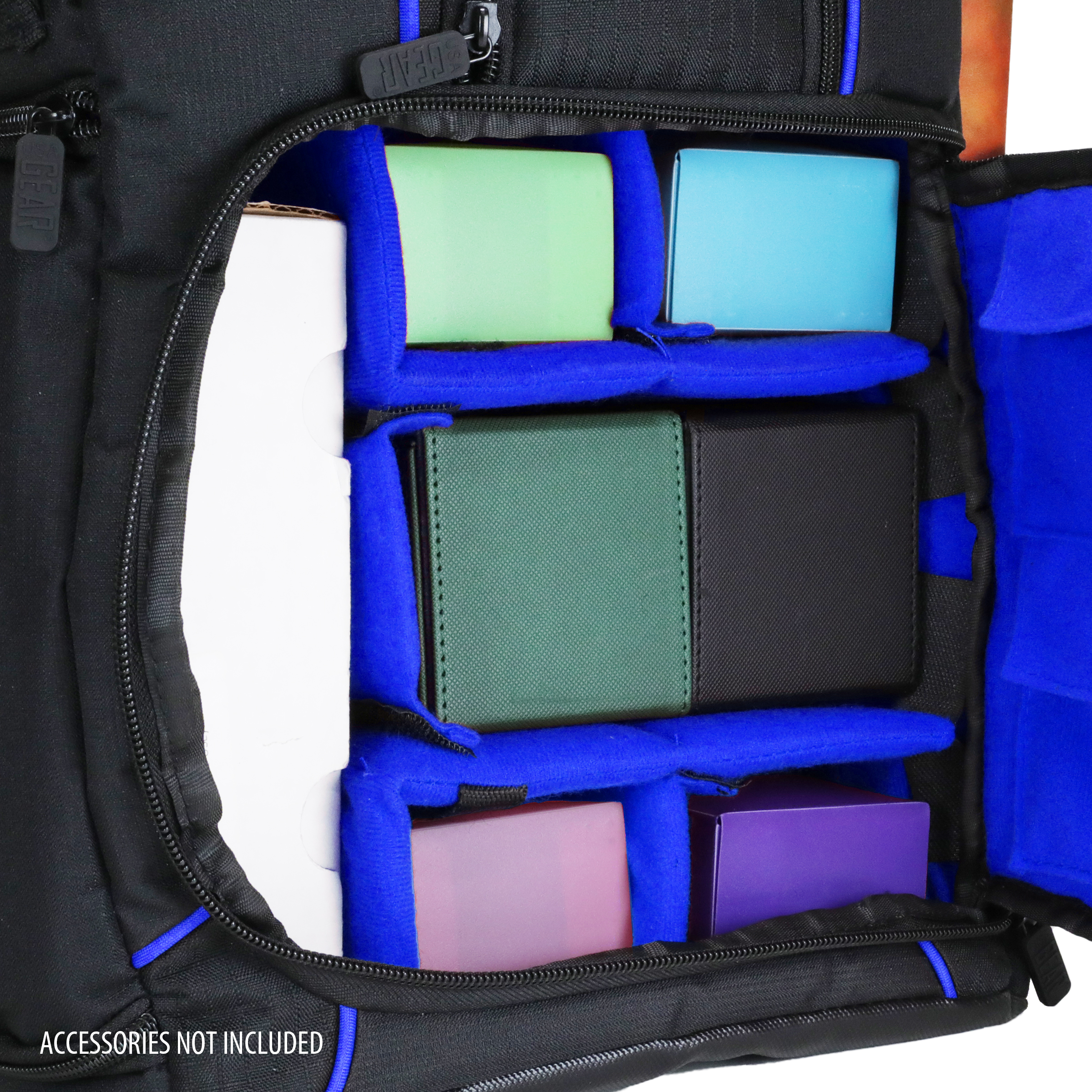 USA Gear MTG Backpack Compatible with Magic the Gathering, Playmat, Customizable Interior (Orange)
