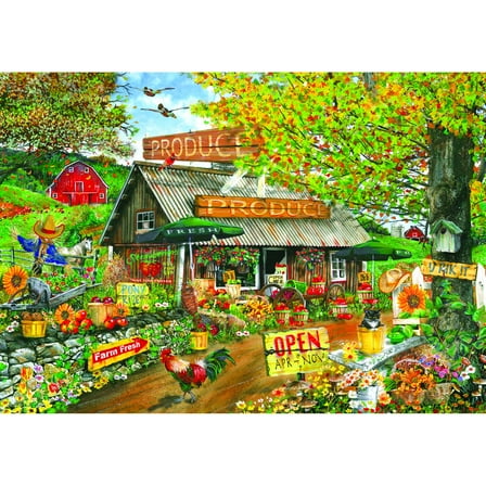 RoseArt Colorluxe 500-Piece The Old Produce Stand Adult Interlocking Jigsaw Puzzle