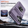 thumbnail image 3 of Designed for iPhone 16 Case Hidden with Card Holder & 360 Ring Stand/Kickstand, Hard PC + Soft TPU [Drop Protection] Heavy Duty Rugged Protective Cover For iPhone 16, Violet, 3 of 7