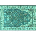 thumbnail image 1 of Ahgly Company Machine Washable Indoor Rectangle Animal Turquoise Blue Traditional Area Rugs, 6' x 9', 1 of 4