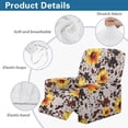 thumbnail image 5 of Xixirimido Brown Cowhide and Sunflower Recliner Slipcovers 4 Pieces Lazyboy Recliner Chair Cover Non Slip Recliner Couch Covers for Recliner Chair with Storage Pockets Furniture Protector, 5 of 8