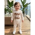 thumbnail image 5 of Cjfdfy Newborn Baby Boy Hospital Going Home Outfit Infant Baby Boys Spring Fall Winter Clothes 0 3 6 12 18 Months Letter Embroidery Waffled Long Sleeve Romper and Long Pants Set, 5 of 9