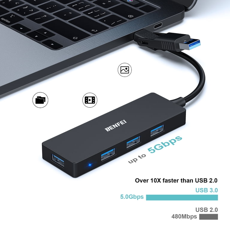 Benfei 4-Port USB 3.0 Hub, Ultra-Slim Expander photo 4