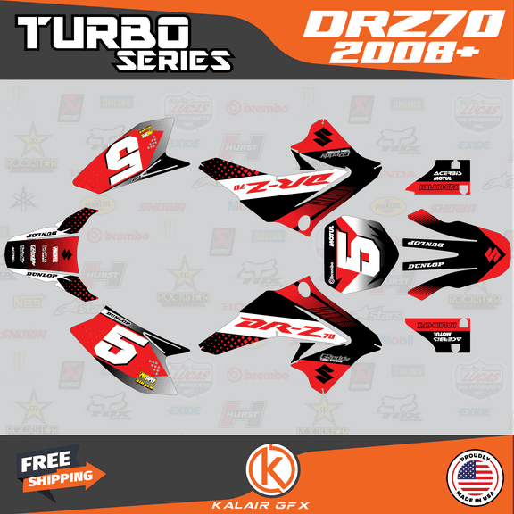 Kalair GFX Graphics Kit for Suzuki DRZ70 (2008-2019) Turbo Series