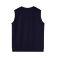 thumbnail image 6 of Huankd Men's Solid Sweater Vest Sleeveless Knit V Neck Spring Winter Casual Pullover Top Navy 3XL, 6 of 8