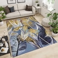 thumbnail image 2 of Nordic Style Area Rugs, Golden Feather Art Oil Painting Hallway Carpet, Modern Non-slip Short Pile Soft and Comfortable for Home Living Room Bedroom Office Decor Mats 4ft x 8ft, 2 of 6