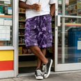 thumbnail image 6 of Mens Athletic Shorts High Waist Drawstring Cargo Shorts Summer Soft Baggy Stretch Workout Shorts, M, 6 of 7