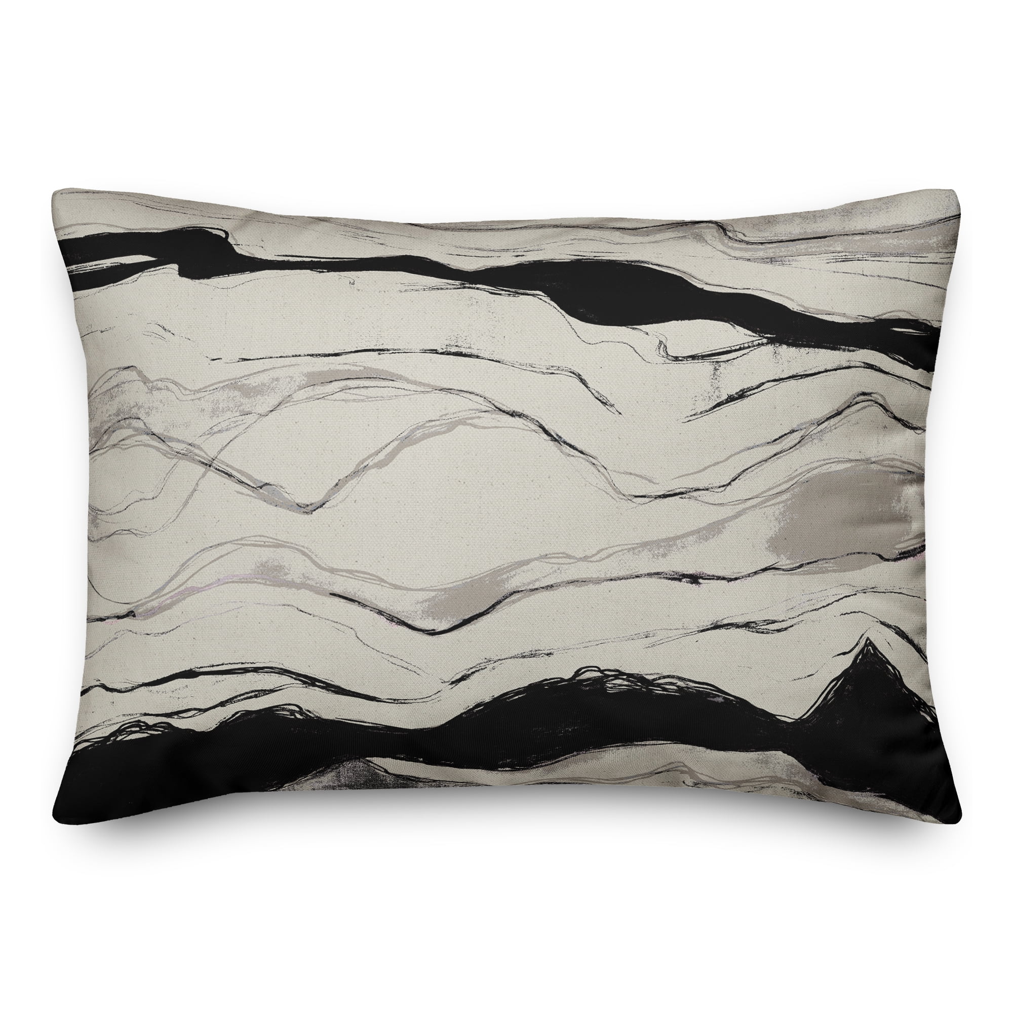 Creative Products Black Gray Flowing Lines 14x20 Indoor / Outdoor Pillow