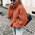 thumbnail image 4 of MSJUHEG Chandails pour Femmes Col Roulé Polyester Pull Col Haut Style Manches Longues Léger Chandails pour Femmes Rouge 6TG, 4 of 4