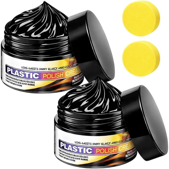 Car Tire Nourish Cream 100g with Applicator Sponge, Tire Polishing Paste, Black Shine Restorer, Tire Cleaning & Care Wax for Long-Lasting Luster and Protection (1 Pack)