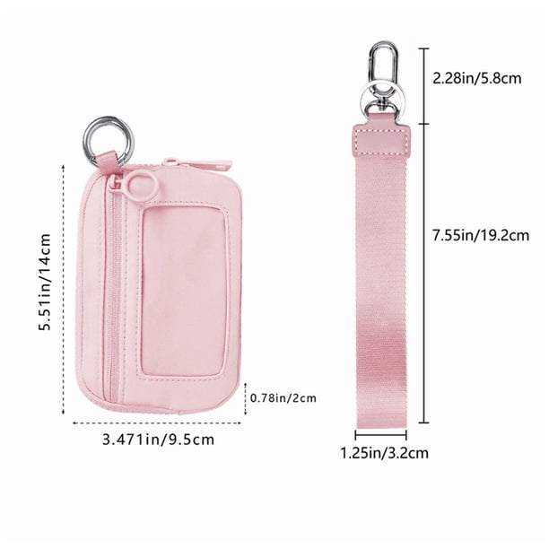 Cartera de muñeca impermeable, llavero de nailon con ventana para identificación, tarjetero multifuncional y monedero, bolso de muñeca ligero y portátil para artículos esenciales, accesorio de viaje