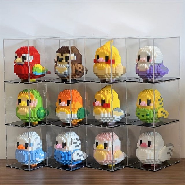 Cartoon Cute Bird Animal Series Gift Box Set Decoration, Educational Building Blocks, DIY Birthday Gift, Building Blocks Toys Easter Gift