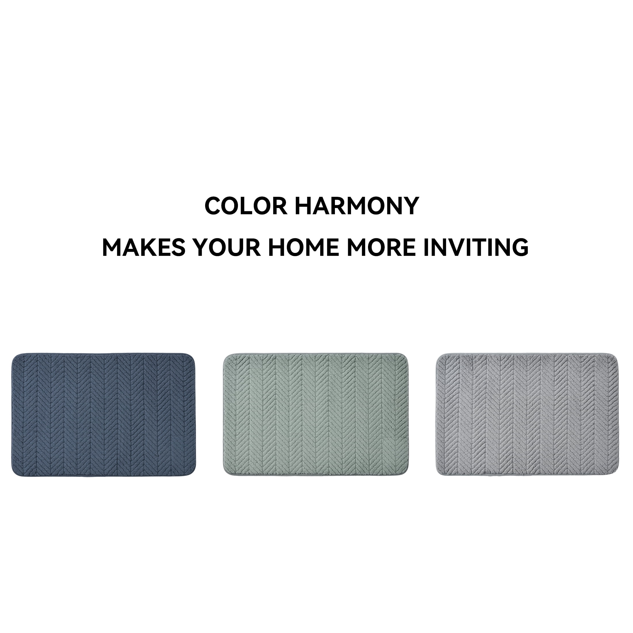 Hotel Style Plush Memory Foam Bath Mat, Gray, 18" x 27"