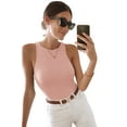 thumbnail image 3 of REORIA Tank Bodysuit for Women Halter Neck Sleeveless Ribbed Bodysuit Basic Tank Tops, 3 of 8