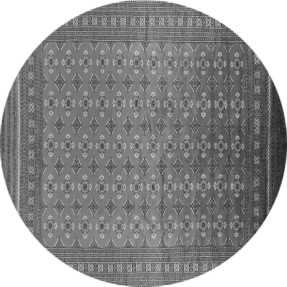 Ahgly Company Indoor Round Oriental Gray Industrial Area Rugs, 8' Round