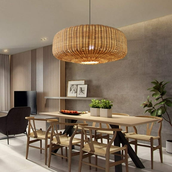 Arturesthome Woven Rattan Pendant Lighting Countryside Style