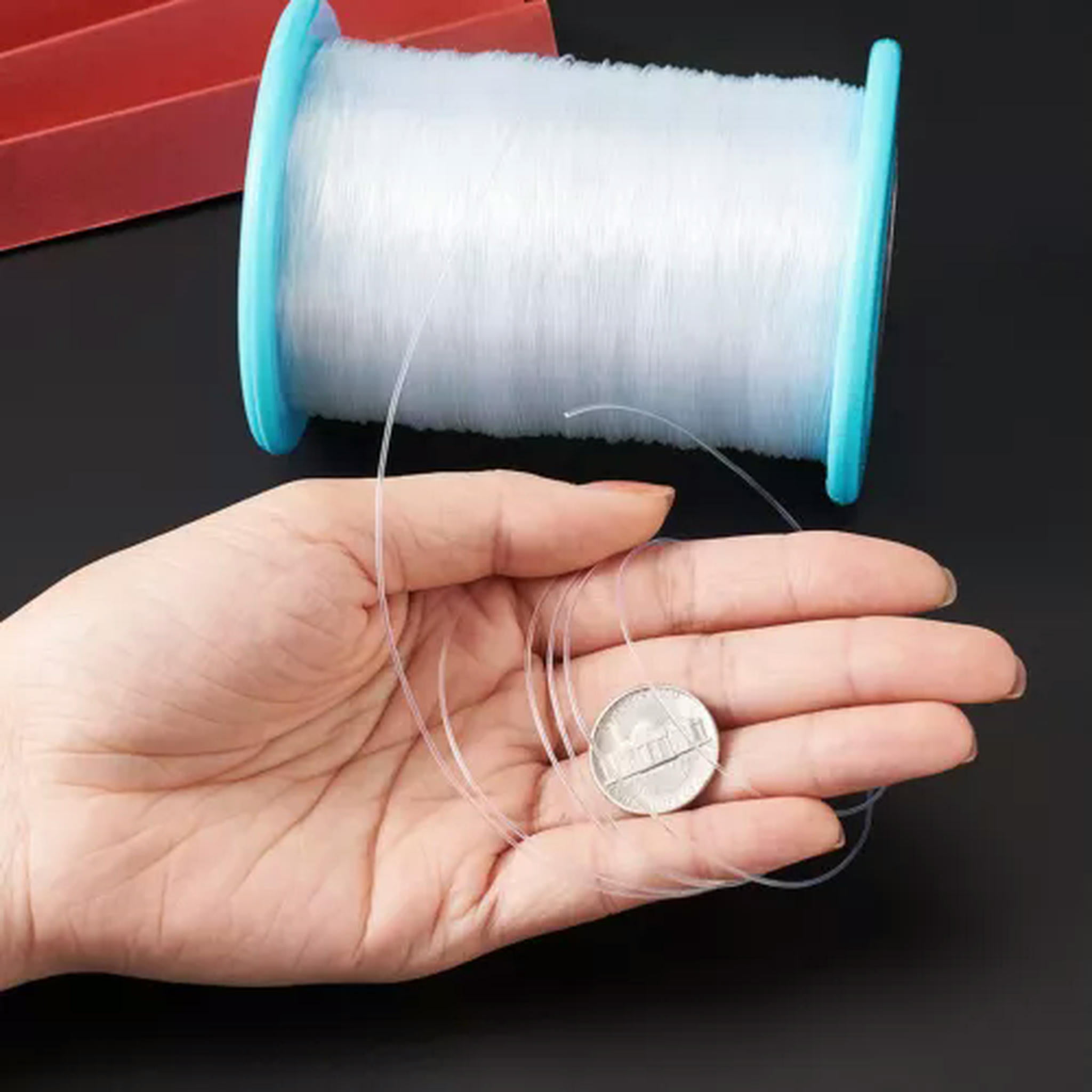 EOEMY 1 Roll White Fishing Thread Nylon Wire Beading Bracelet Cords String 0.2~0.8mm-0.7mm