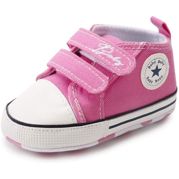 Baby Girls Boys Shoes Soft Anti-Slip Sole Newborn First Walkers Star High Top Canvas Denim Unisex Infant Sneaker