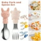 thumbnail image 1 of Juego De Cuchara Y Tenedor De Acero Inoxidable Para Bebés Juego De Cubiertos Con Forma De Animal Sin Bpa Aprende A Comer Por Tu Cuenta Juego De Utensilios Juego De Cubiertos Antiahogo Para El Entrenam Muyoka Hogar, 1 of 6