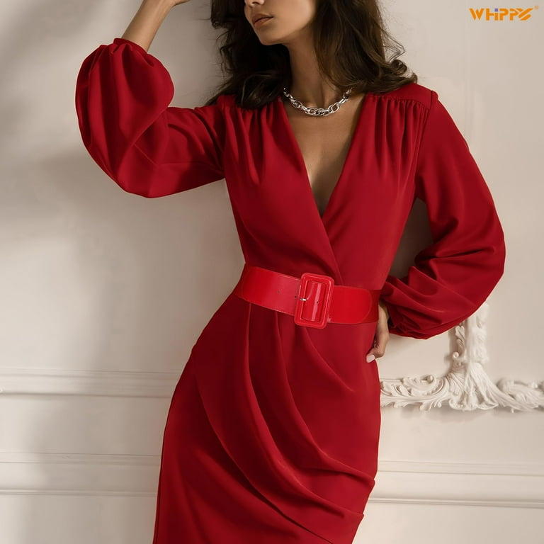WHIPPY Women Wide Stretch Belt Elastic Waist Belt for Dresses Ladies Waist  Belts