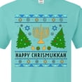 thumbnail image 4 of Inktastic Happy Chrismukkah Sweater Style with Menorah and Trees T-Shirt, 4 of 5