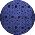 thumbnail image 1 of Ahgly Company Machine Washable Indoor Round Abstract Blue Modern Area Rugs, 6' Round, 1 of 1